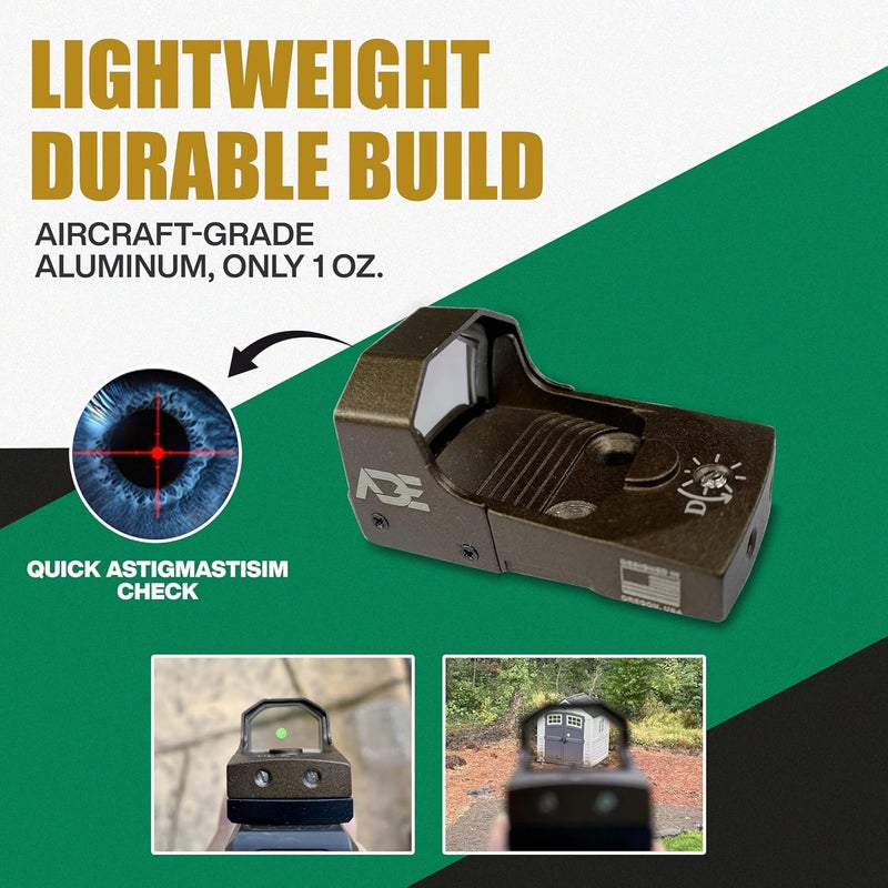 Ade Advanced Optics RD3-006B Reflex Dot Sight with Picatinny Rail Mount – Compatible with Doctor / Vortex Venom / Burris Fastfire Footprint – Compact Dot Optic, Green or Blue Dot, Black or Tan - Image 3